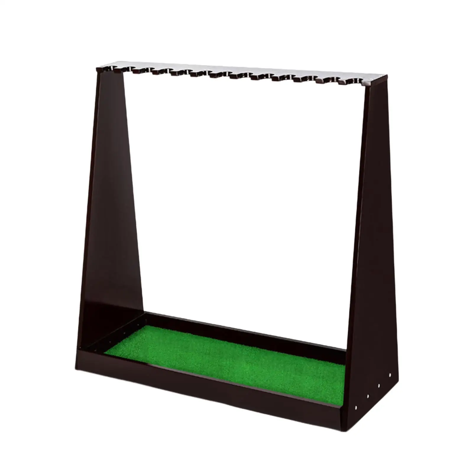 Wooden Golf Club Rack Scratch Resistant with Artificial Grass Mat Golf Club