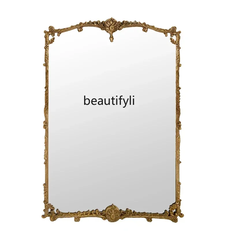 

NEW French fitting retro cloakroom full body mirror entry entrance engraved mirror European floor mirror