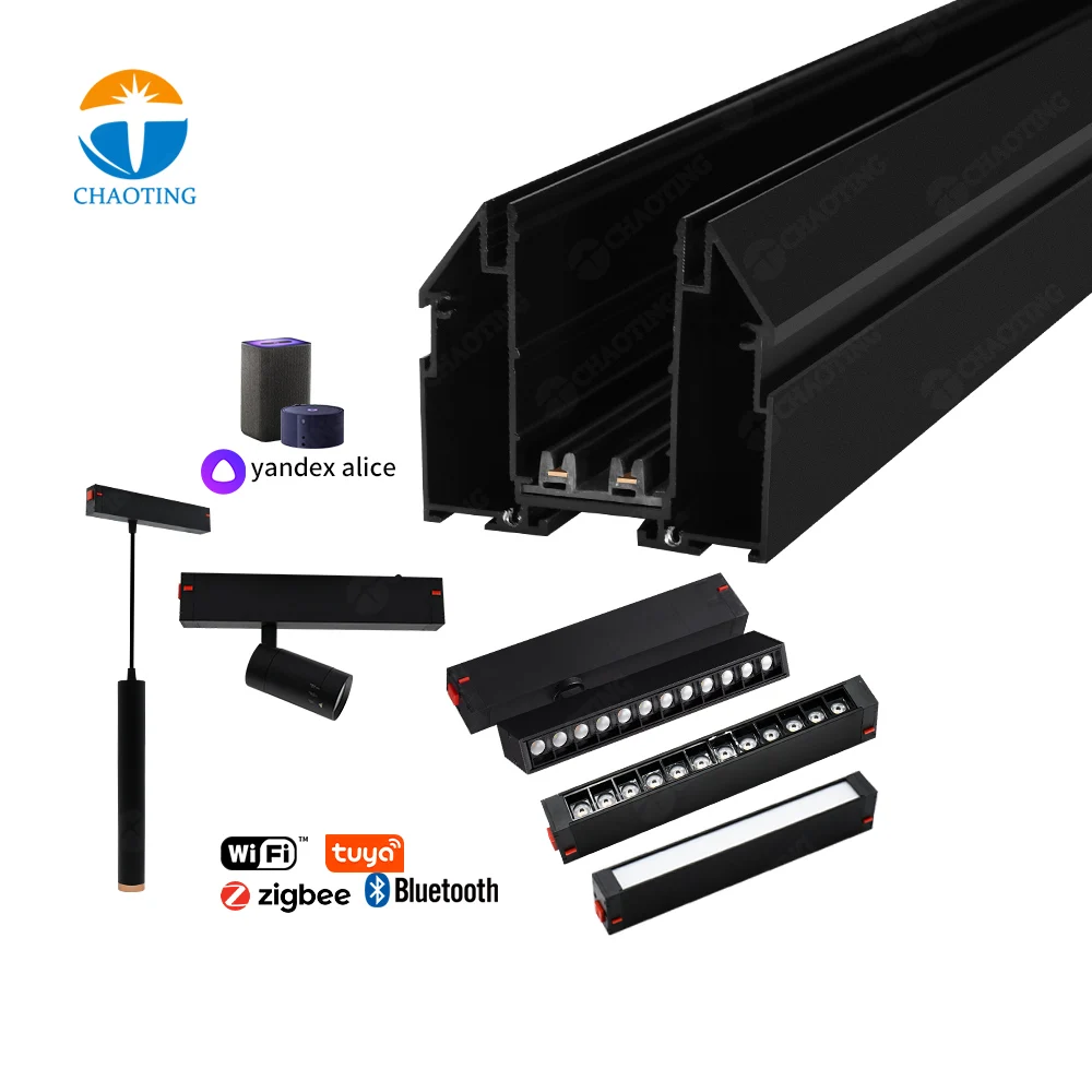 

High Quality Magnet LED Rail Lamp System 220V Aluminum Magnetic Track Light Profile For Uk Russia Stretch Ceiling