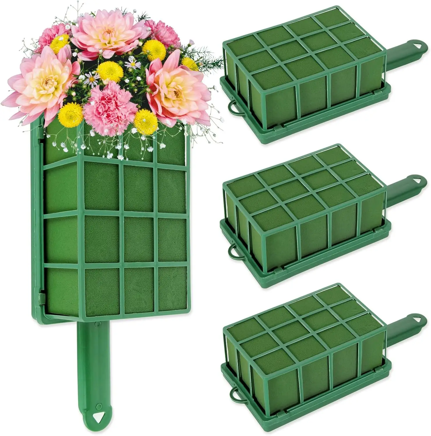 

4 PCS Floral Foam Cage 12x4.8x3.3in Foam Cage for Flower Arrangements - Egg Bouquet Floral Cage Flower Holder Wet Foam for Arch