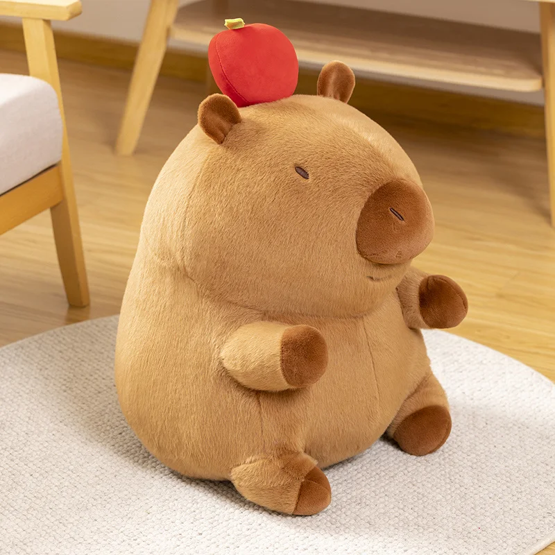 Kawaii Capybara Plush Doll Pillow Pendant Turtle Shell Strawberry Apple Cute Capybara Decoration Home Gift For Children