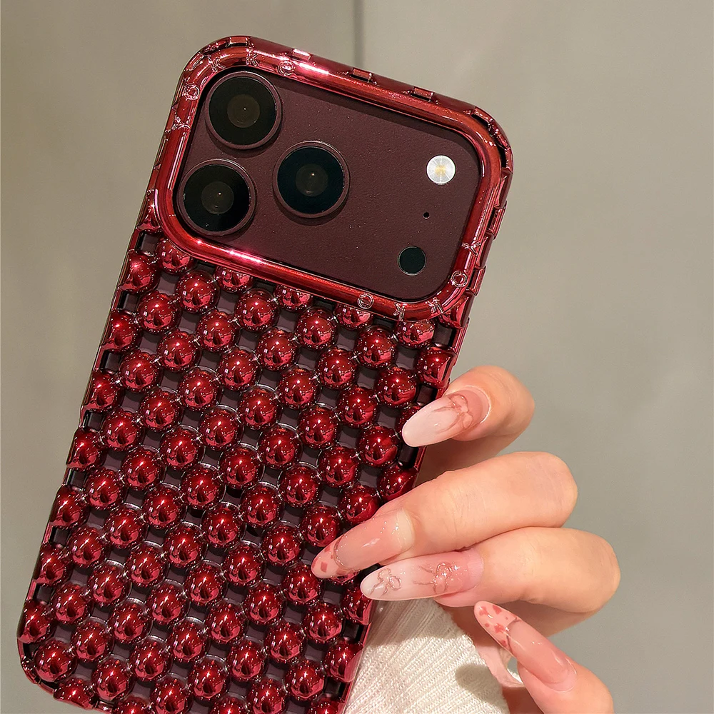 Matte Silberne Hohle Perlen Handyhülle für iPhone 13 14 15 16 17 18 Pro Max 17 Air Sommer Wärmeableitende Rückseite – Detail 32
