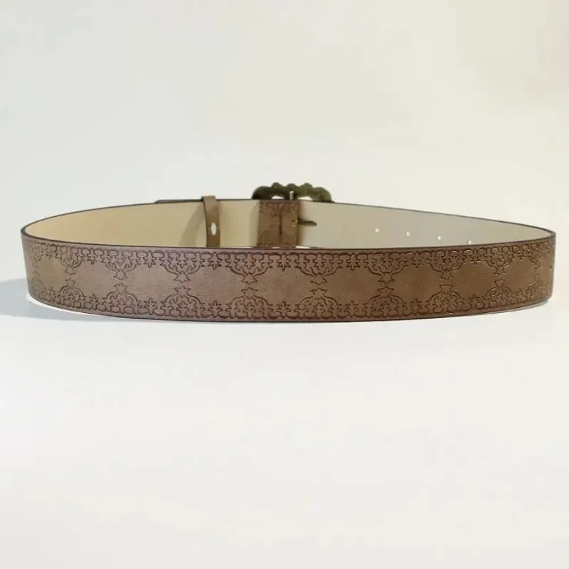 أزياء المرأة بو الجلود حزام فاسق أحزمة العلامة التجارية الفاخرة للسيدات جودة عالية عارضة حزام الجينز الإناث اللون البني