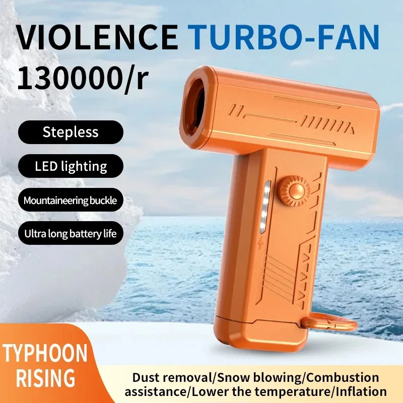 LED Multi-Function 130000 RPM Turbo Fan & Camping Light Handheld Outdoor Blower with Dust Cleaner High-Speed Portable Tool