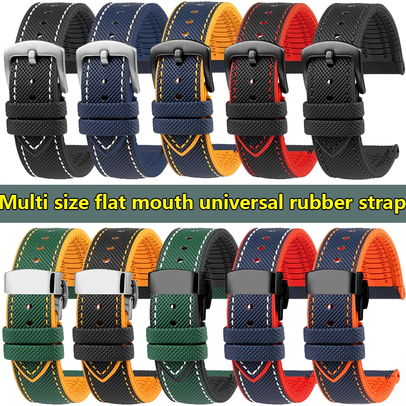 

20mm 21mm 22mm 23mm 24mm Rubber strap Bracelet for men women Rubber watch band all brands Flat mouth watch Pin Butterfly Buckle