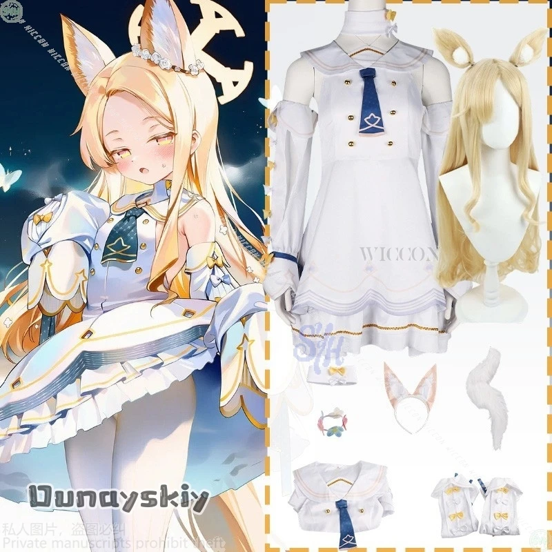

Blue Archive Yurizono Seia Anime Game Costume {Dunayskiy}White Sexy Mini Dress Sailor Suit JK Jirai Kei Girls Cosplay Halloween