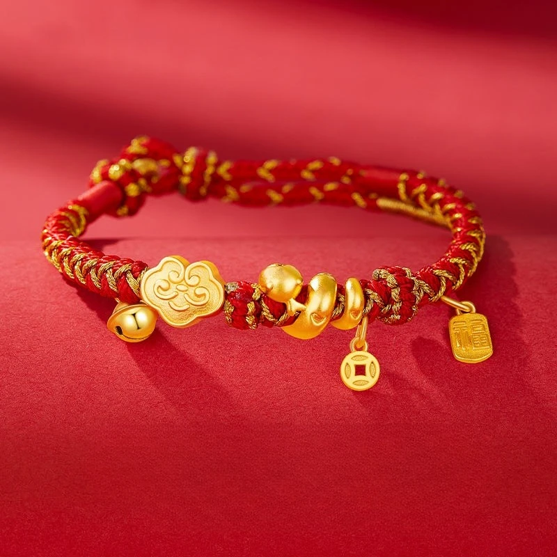 

2025 Year of The Snake, Birthday Year, Auspicious Roll Snake Bracelet, Women's Light Luxury Little Spirit Snake Red Hand Rope