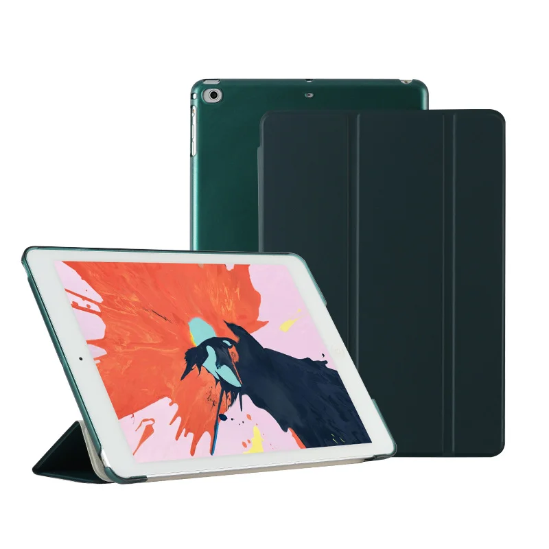 Capa inteligente de geração para ipad air 2 air 1 mini 1 2 3 4 5 6 7.9 "ultra fina capa de couro pu pc capa traseira translúcida para apple