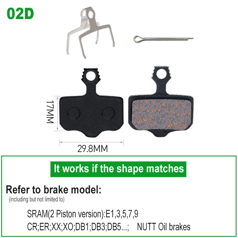 1 Pair Bicycle Disc Brake Pads Semi-Metallic Hydrauli Disc Brake Pad for SHIMANO SRAM AVID HAYES Magura Formula and Scooter