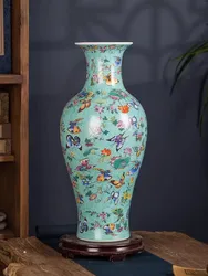 36cm Jingdezhen ceramiczny różowy wazon, minimalistyczny dom, salon, szafka TV, zabytkowy stojak, chińska dekoracja, aranżacje kwiatowe