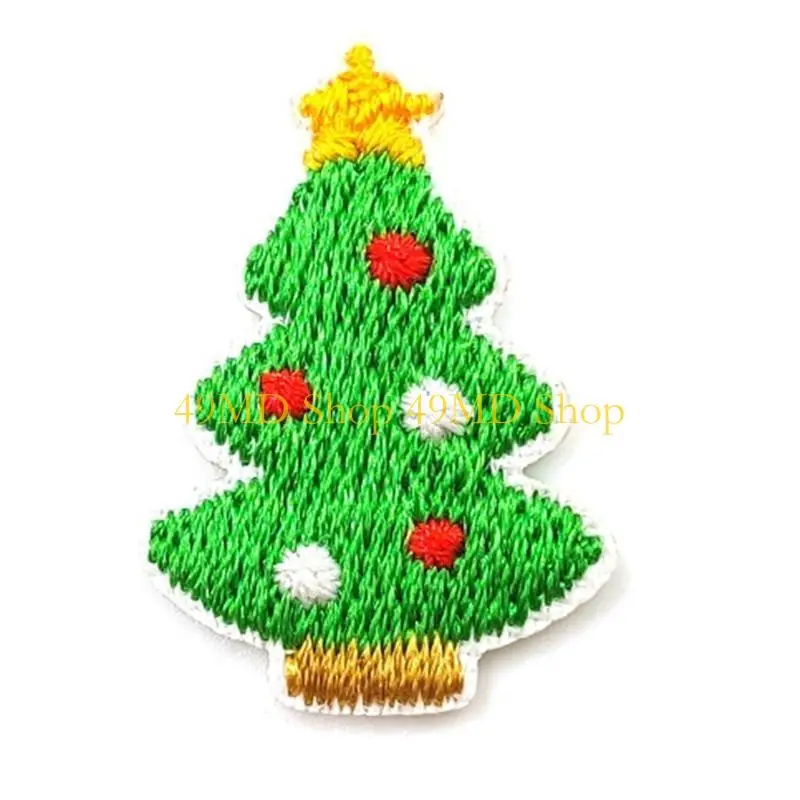 

49MD 15Pcs Christmas Iron on Patches Embroidered Sew Applique Repair Patch for Crafts