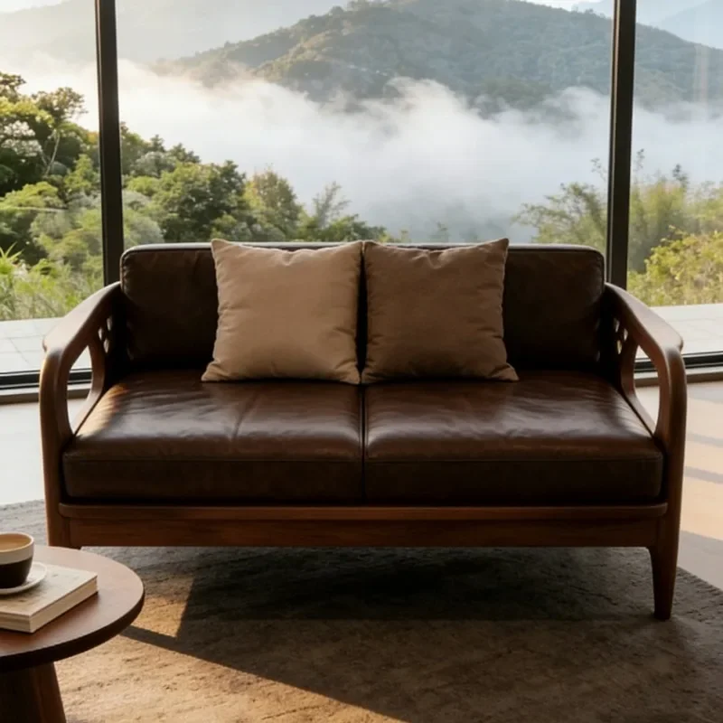 Couch New Chinese Style Solid Wood Living Room Sofas Minimalist Design Lounge 3 Seater Sofa Living Room High-end Home Furniture
