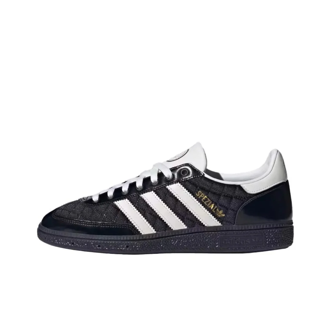 Adidas Handball Spzl Men's and Women's Fashion Low Top Board Shoes Comfortable Non-slip Wear-resistant Black and White Colorway