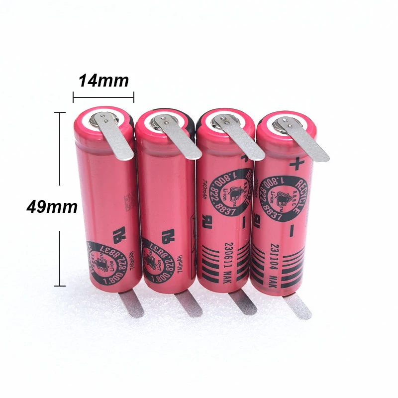 Original UR14500AC 3.7V 740mAh Battery For Braun Oral B Pro 2 Type 3766 IO4 IO5 IO6 IO7 IO9 IO8 3758 3759 Electric Toothbrush