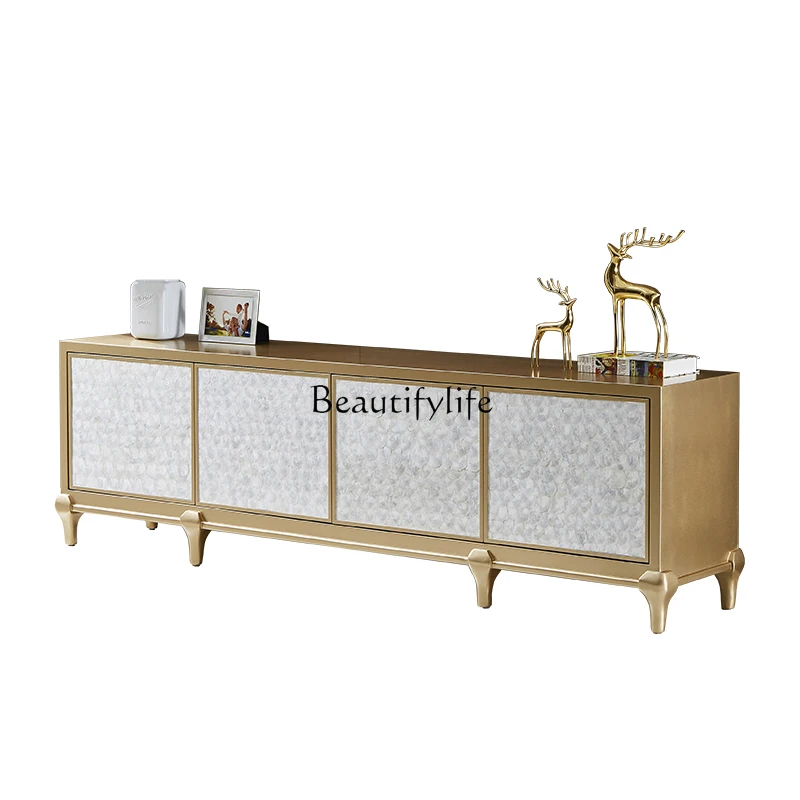 

Jianou living room storage TV cabinet champagne small apartment model house shell light luxury decorative storage cabinet