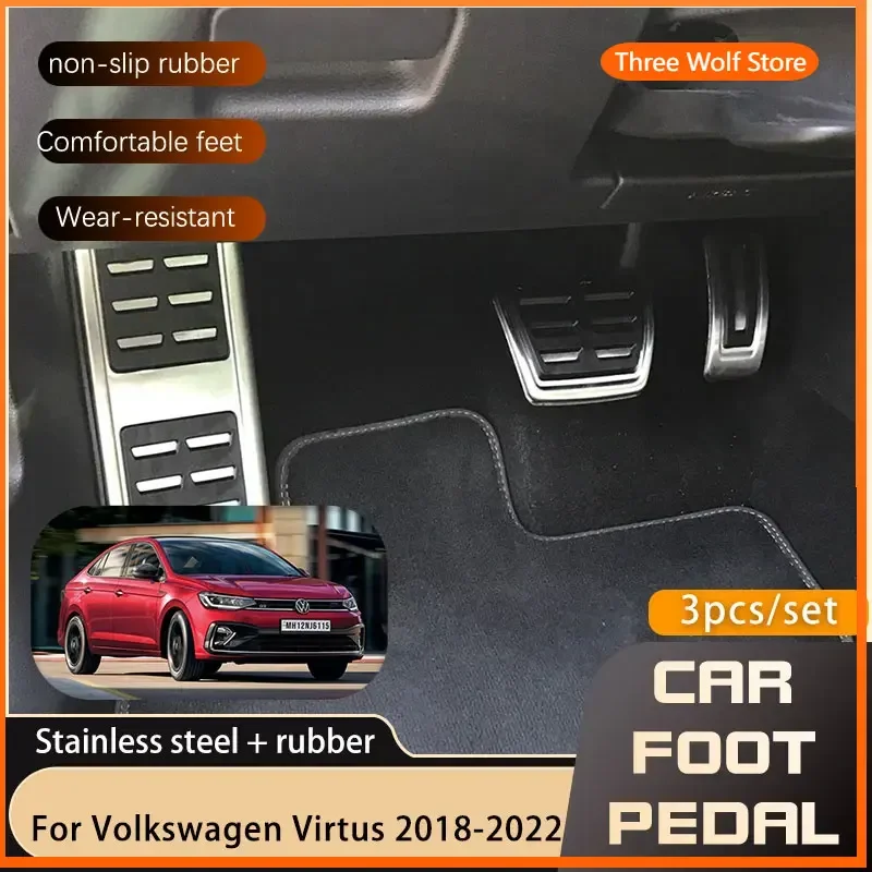 

Car Foot Pedals For Volkswagen VW Virtus Skoda Slavia 2018 2019 2020 2021 2022 Gas Accelerator Brake No Drilling Pedal Cover Pad