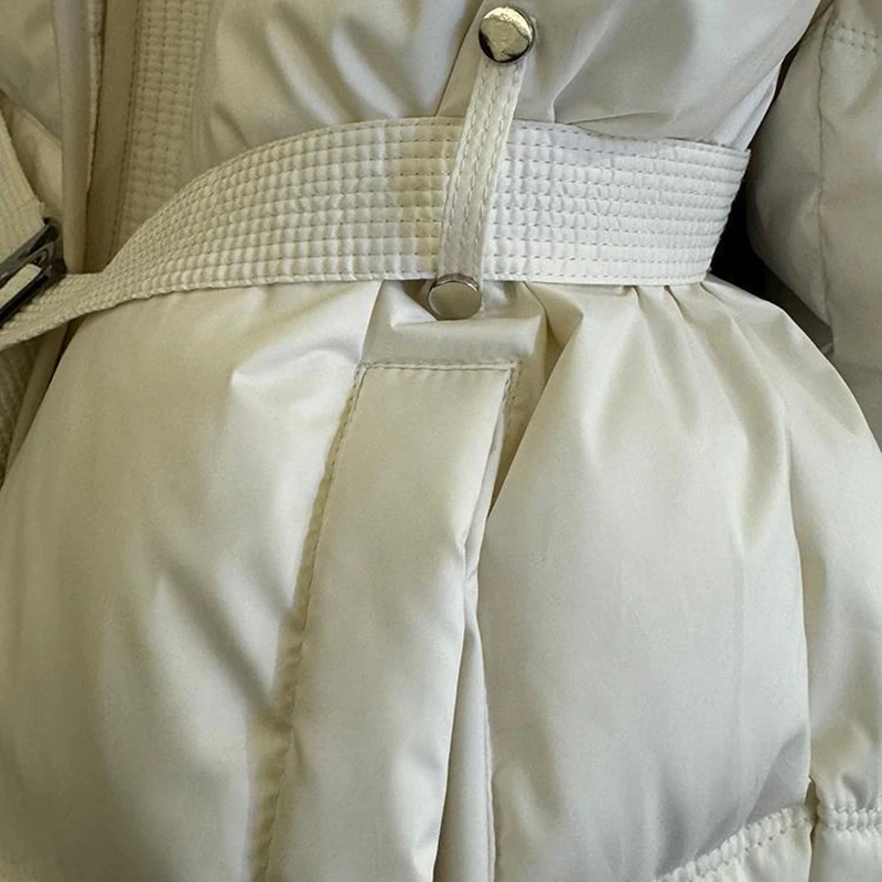 المرأة طوق الضأن المرقعة معطف منتفخ 2025 شتاء جديد قصير أسفل القطن ملابس خارجية طويلة الأكمام الدافئة الخصر سترة بسحاب عادية #6