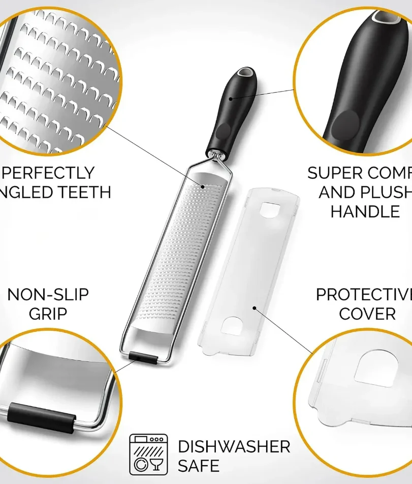 

Premium Lemon Zester Grater With Perfectly Angled Teeth ~ Ideal for Citrus, Parmesan Cheese, Garlic, Vegetables & Fruits