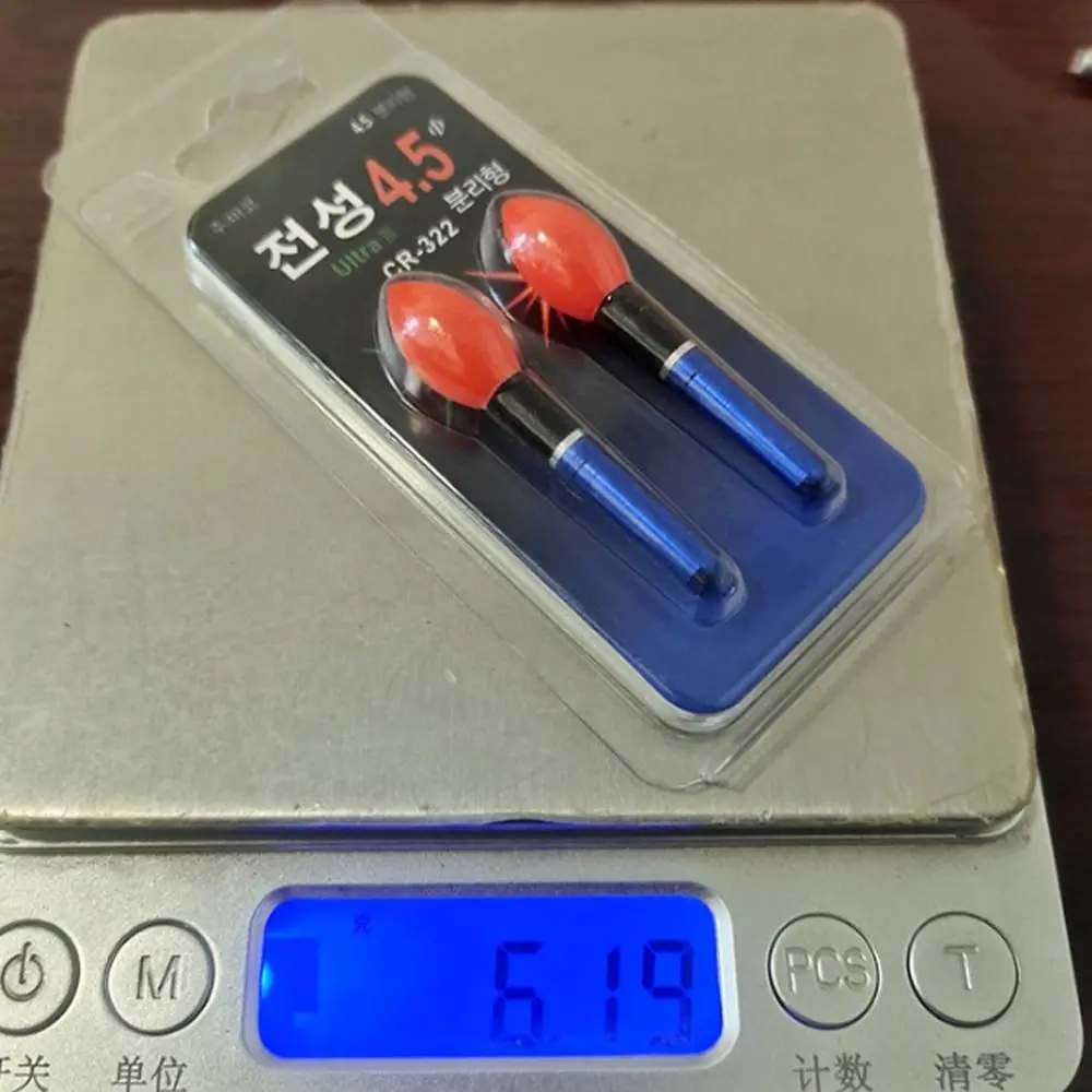 

1 Pair Of Luminescence Fishing Lightstick Battery Operated LED Fishing Float Rod Lights Durable CR322 Battery