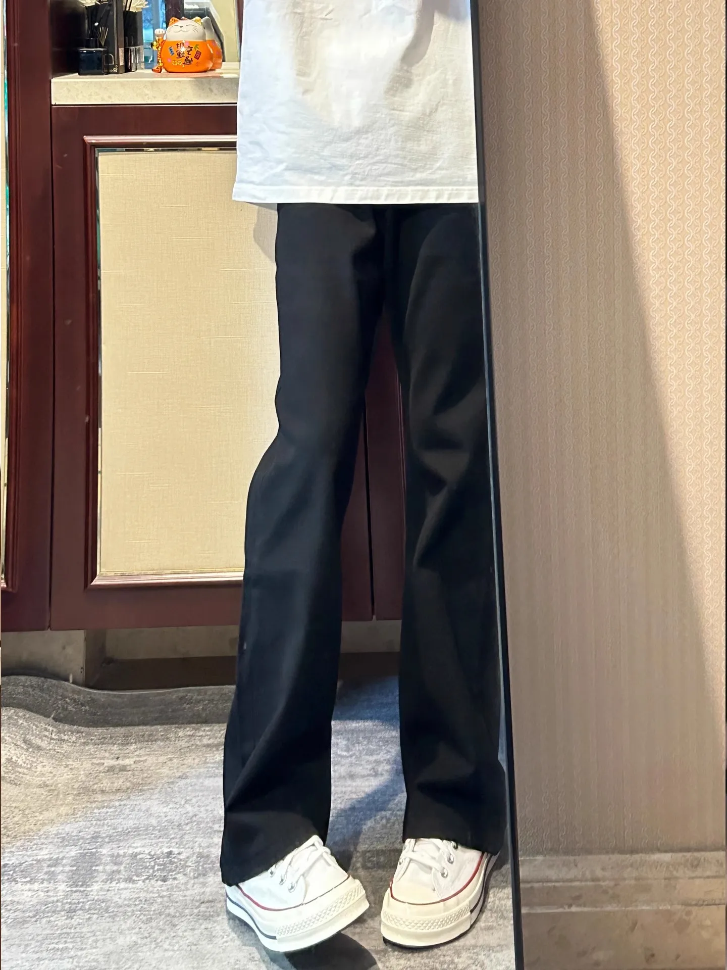 

American Vibe Men's Fce Lined Bootcut Jeans Bla Knife Straight Leg Jeans Cleanfit Slimming Jeans for Autumn Winter