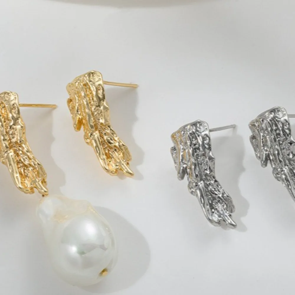 

Медь 14-каратного золота, цветная лавовая колонна с подвесными серьгами, стильный простой DIY ручной работы, жемчужный материал для ушей