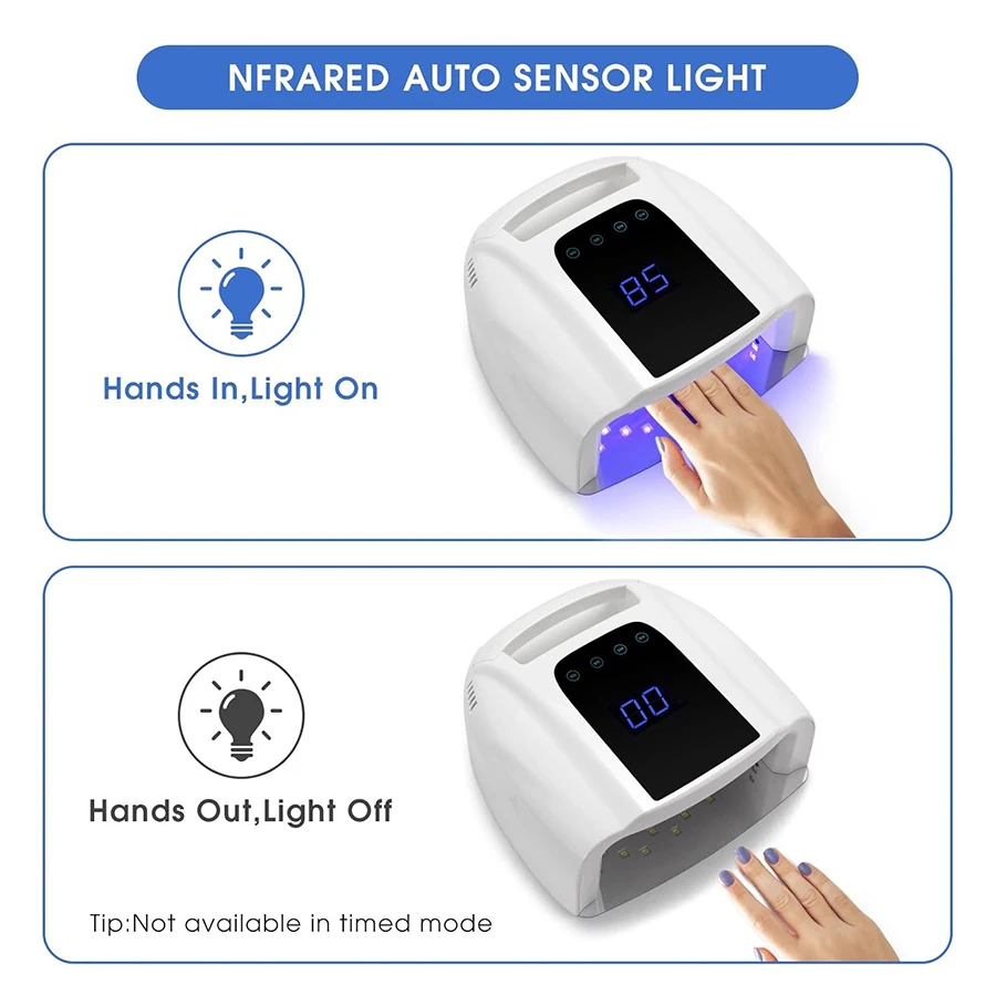 Niet oplaadbare nagellamp met handvat Professionele gellakdroger Pedicuremachine Witte lichtbron Nagel UV LED-lamp