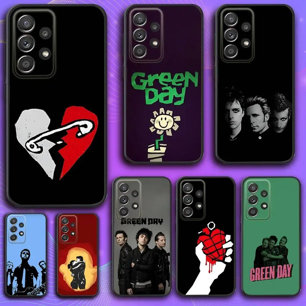 

G-Green Day Band Phone Case For Samsung S 25,24,23,22,30,21,10,9,Ultra,Plus,Lite,FE,4,5 G Soft Black Case