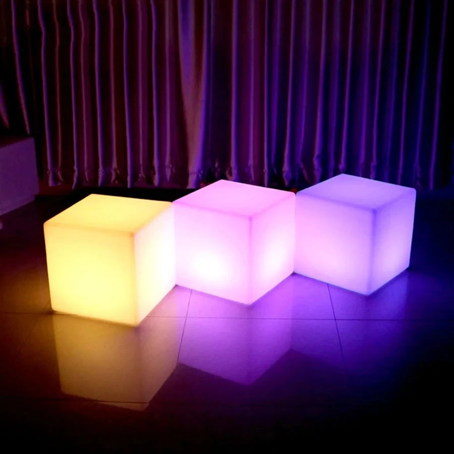 LED Luminescent Cube Light Outdoor Decoration Activity Square FurniTure Chair Charging Creativity KTV Bar Coffee Table Stool