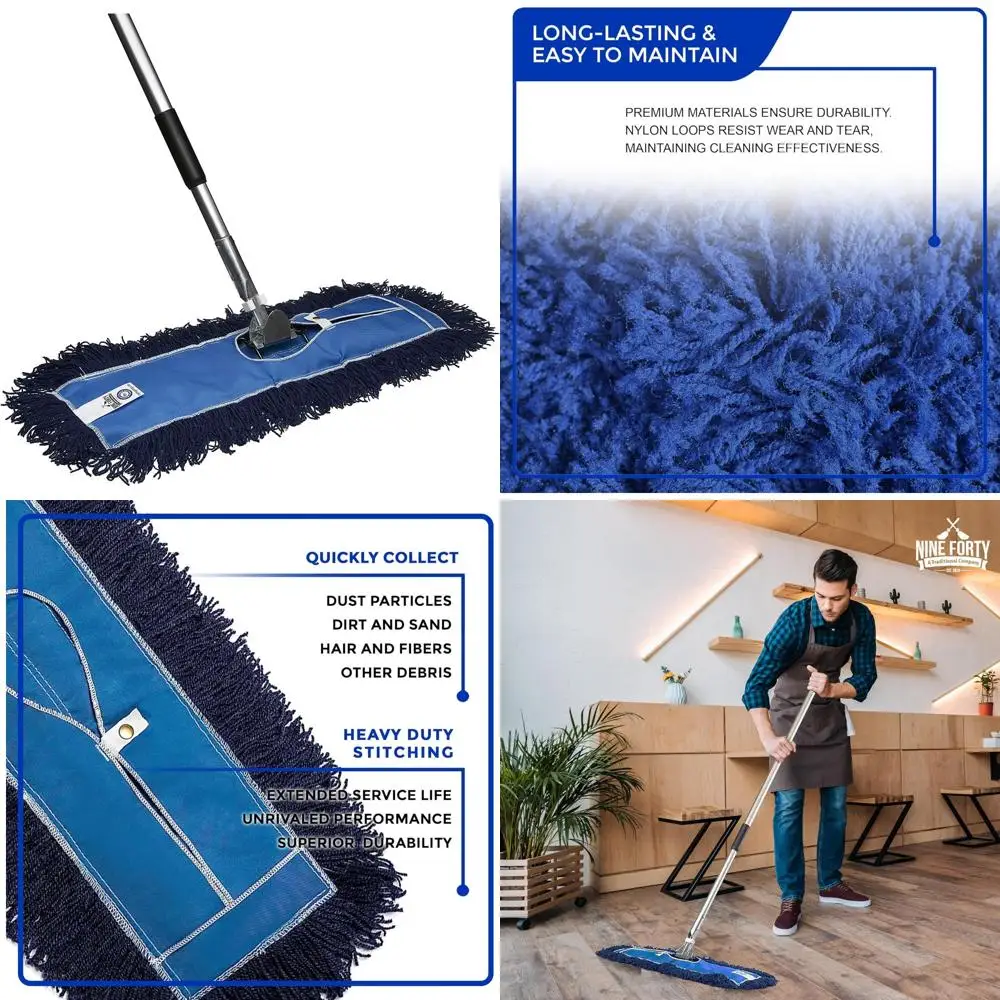 

Heavy-Duty Premium Nylon Dust Mop Head for Industrial, Commercial, and Residential Dry Floor Cleaning - Long-Lasting, High-Quali