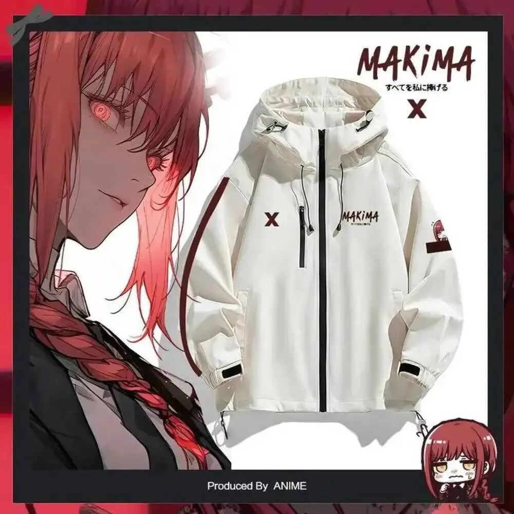 

Аниме-куртка унисекс с капюшоном на молнии Himeno Reze Makima Power Denji, толстовка с длинными рукавами для косплея