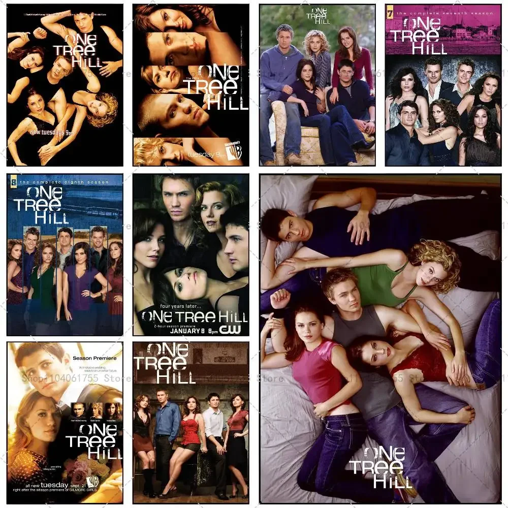 Classic TV Show Series One Tree Hill Retro Film Poster Self-adhesive Art Waterproof Paper Sticker Room Wall Decor