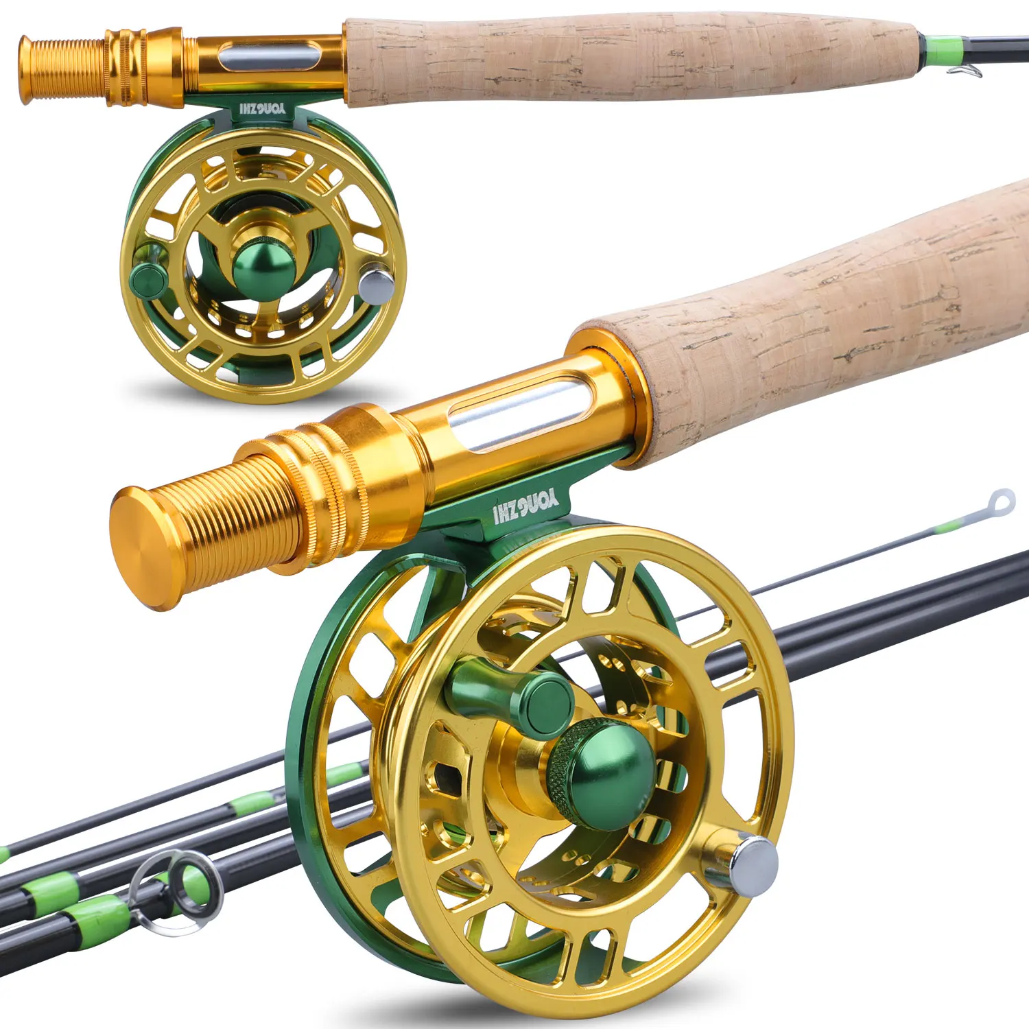 Sougayilang Fly Fishing Rod and Reel Full Kit 5sections Carbon Fly Fishing Rod and 5/6 Reel Perch Fly Fishing Suitable for Pesca