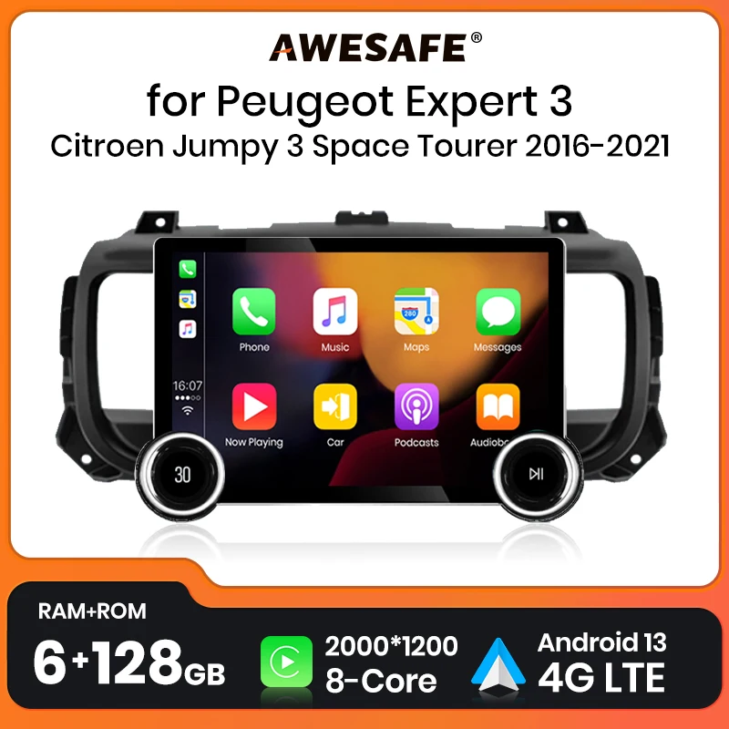 AWESAFE X8 11.5 “2K 2000*1200 QLED CarPlay Android Auto Car Radio for Expert 3 Jumpy 3 2016-2021 Multimedia Car Radio