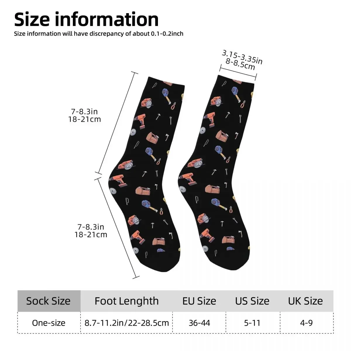 Saws, Tape Measures, Tools Socks Harajuku Sweat Absorbing Stockings All Season Long Socks Accessories Unisex Birthday Present