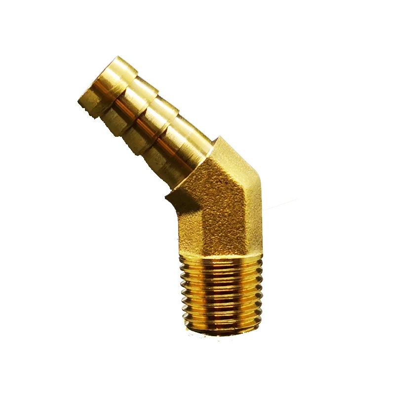 

8mm 9mm 10mm OD Hose Barb To 1/8" 1/4" BSP Male Thread Brass 45 Degrees Elbow Pipe Fitting Coupler Connector Adapter