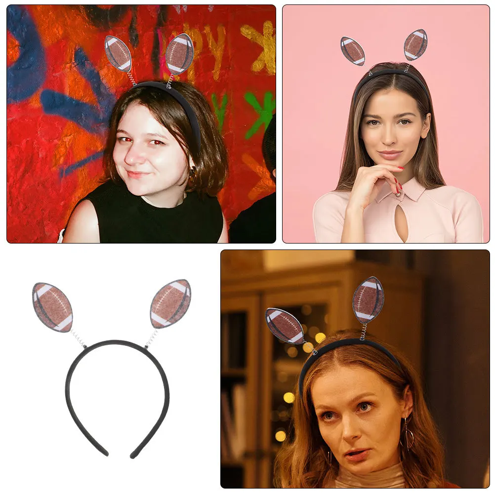 3 قطع من عصابة رأس كرة القدم الأمريكية للنساء لتزيين الحفلات، دعائم كابينة تصوير مناسبة قابلة للتعديل، مستلزمات حفلات كرة القدم الرياضية