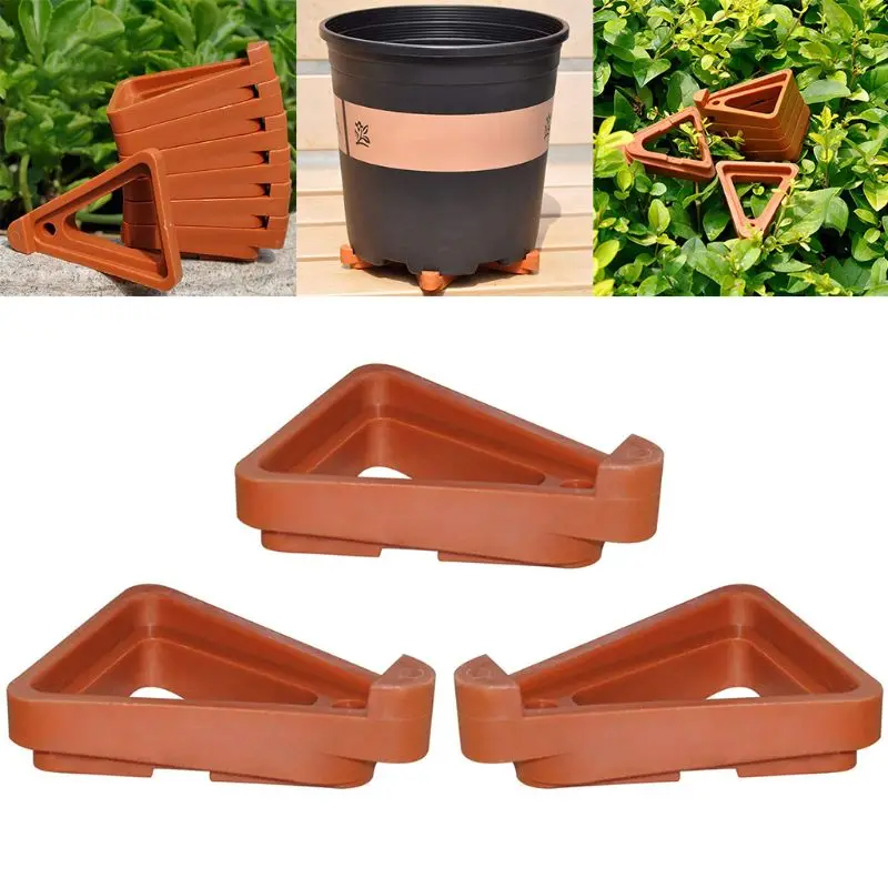 12pcs Garden Plant Flower Pot Feet Stand Invisible Risers Toes Lifters for Triangle Bonsai Display Support Indoor Outdoor 45BE