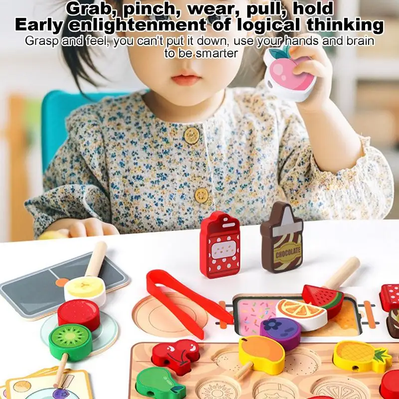 Wooden Fruit Toy Set Simulation Fruit Matching Toy Wooden Play Food Kitchen Accessory For 3 Realistic Wooden Fruit Toys For Earl