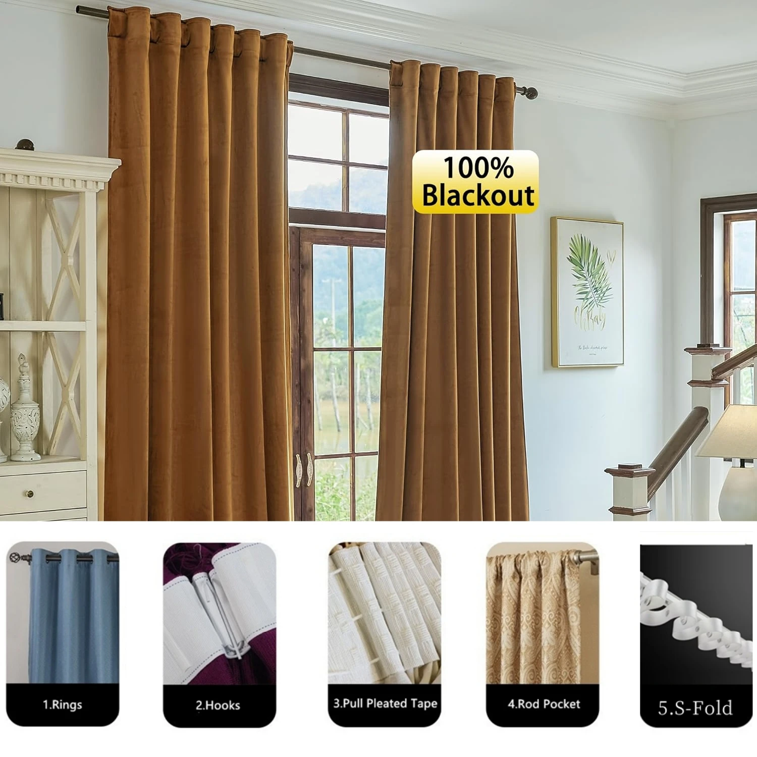 310cm Height Custom Made 100% Blackout Living Room Window Velvet Curtains Bedroom Curtains Drapes Solid Color Curtain