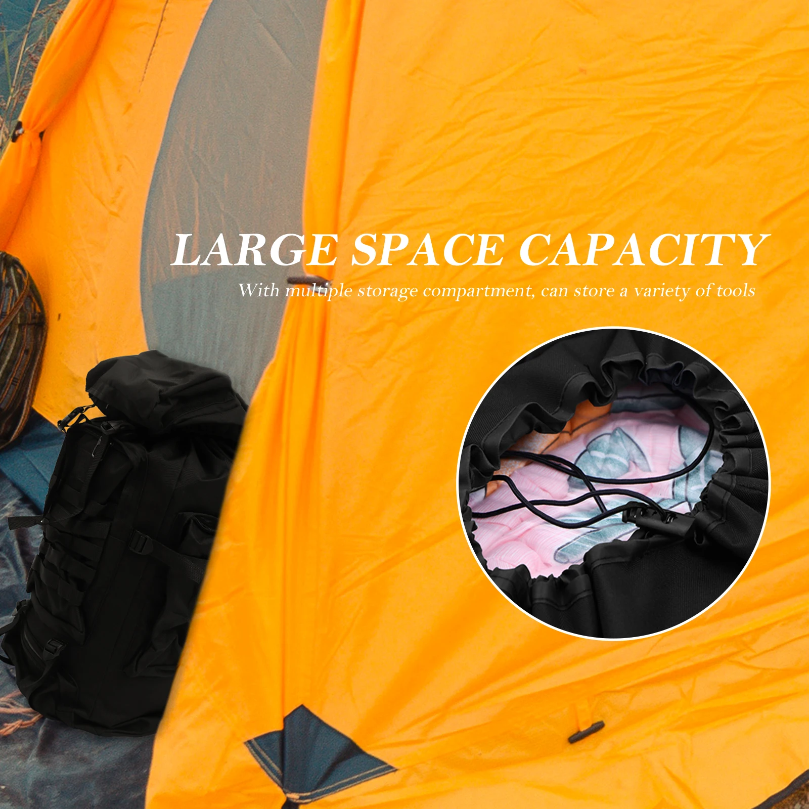 

1pc Waterproof Backpack Outdoor Sports Hiking Camping Mountaineering Cycling Durable High Grade Material Shock Absorption Waist