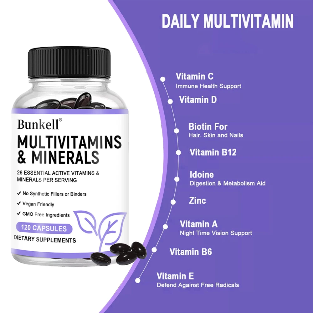 Multivitamins & Minerals - Multivitamins for Men & Women - for Immune, Hair, Skin, Nails, Digestion, Metabolism, Vision Support