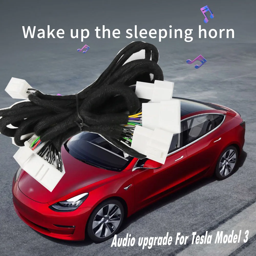 

Audio cable upgrade Speaker Activation For Tesla Model 3 2018 2021 horn Speaker melody modify cable plug and play accessories