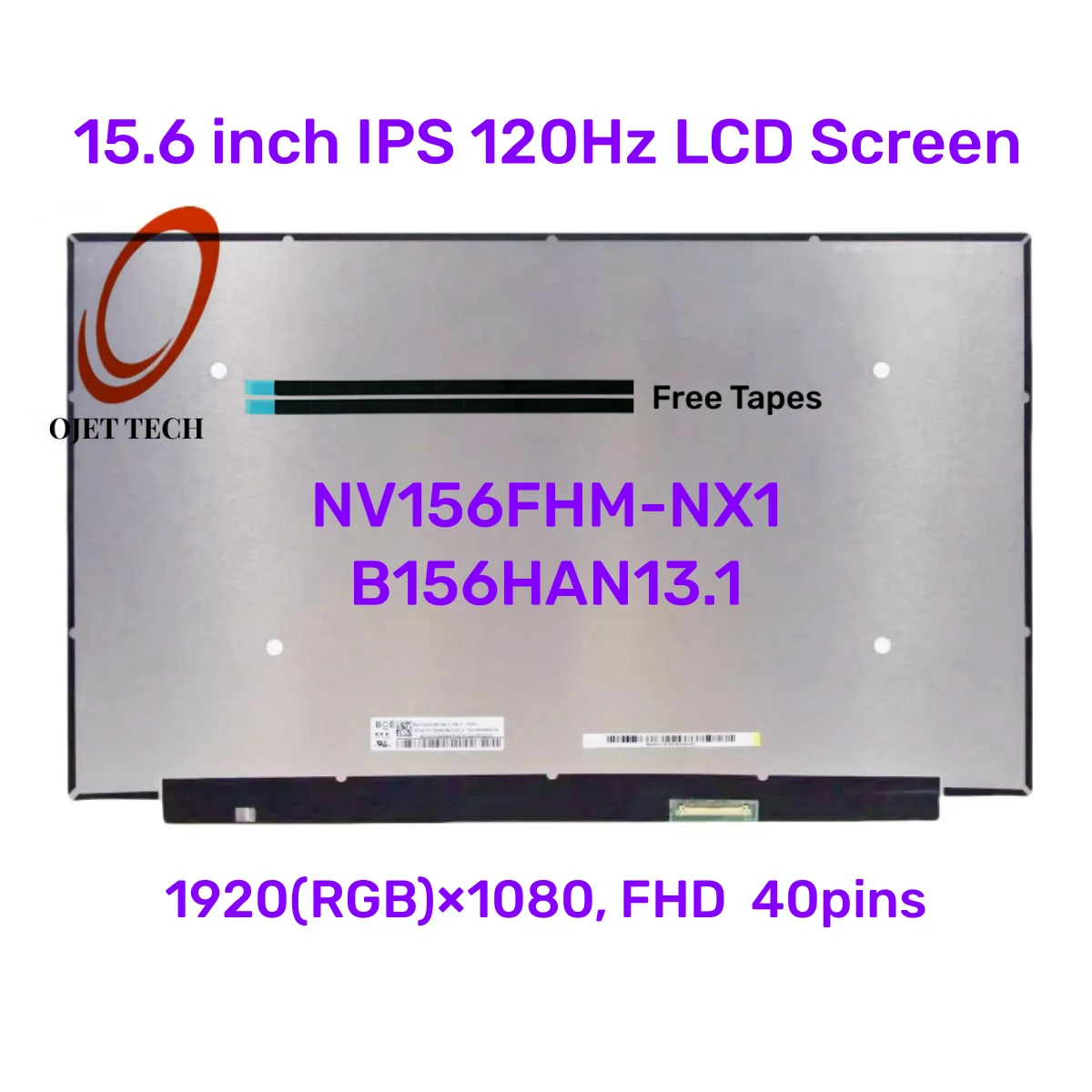 

15.6" 120Hz LCD Screen NV156FHM-NX1 B156HAN13.1 For Lenovo ideapad Gaming 3-15ACH6 3-15IHU6 3-15ARH05 3-15IMH05 Display Panel