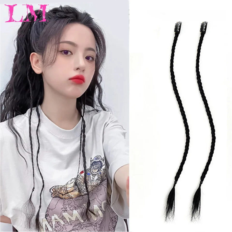 

LM Synthetic Headband Bangs Extension Fake Hair Blunt Fringe without Long Sides For Women Natural Flase Black Brown Hairpiece