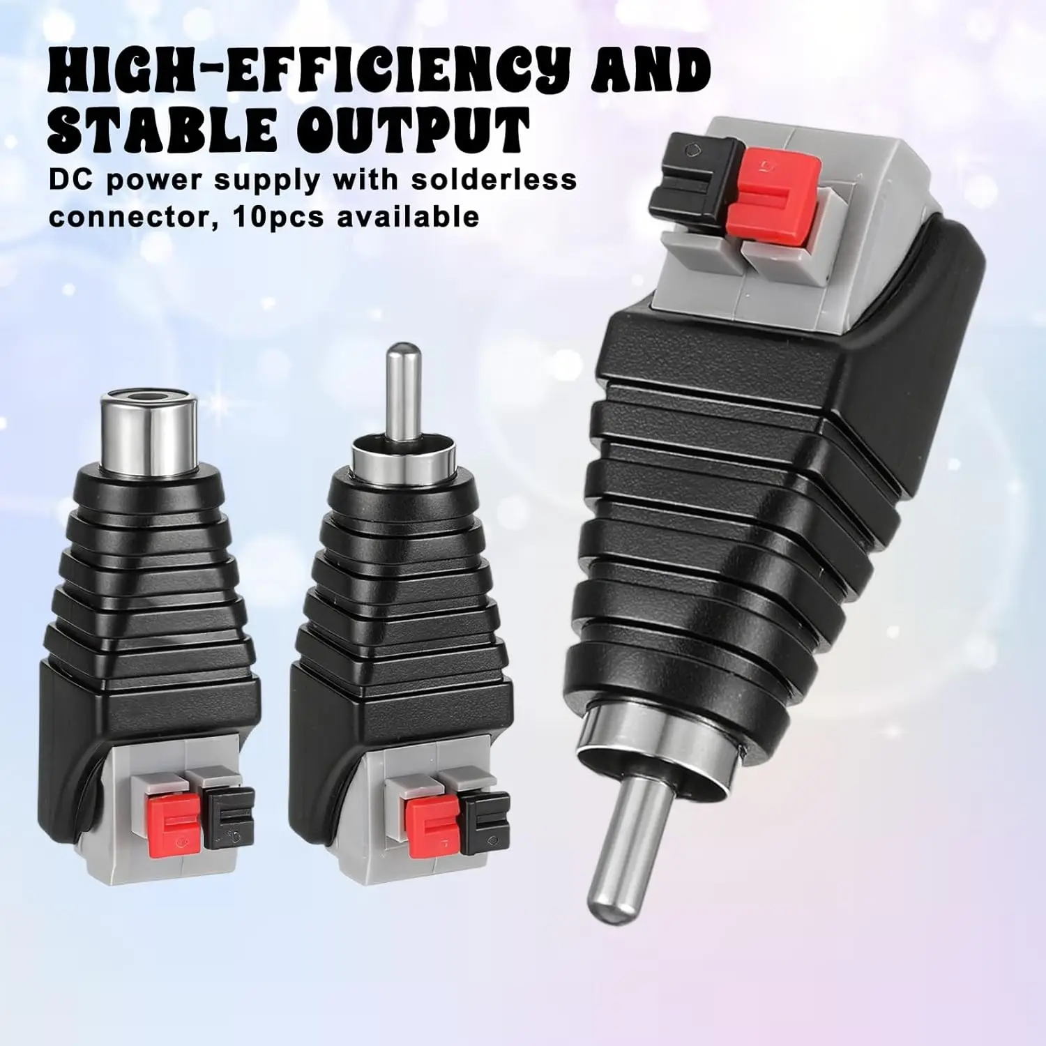 RCA Male Femal AV Speaker Cable Connector No Solder Press Type RCA Plug Jack Audio Video Audio/Video Screw Speaker Wire Adpter