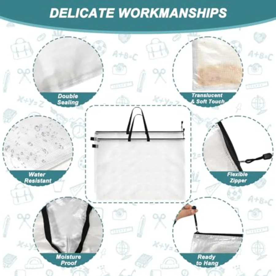 24 x 36 Zoll Kunst-Portfolio-Koffer, Kunst-Portfolio-Tasche, große Poster-Aufbewahrungstasche mit Reißverschluss und Griff für Künstler, langlebiges Portfolio