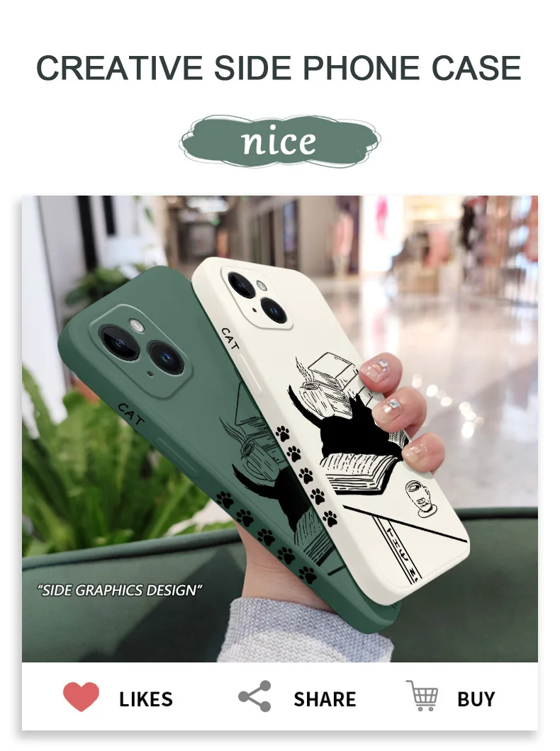 Tischkatze Handyhülle für iPhone 17 17 Air 16 16e 15 14 13 12 11 X XR XS Plus Pro Max Mini Silikonhülle – Detail 1
