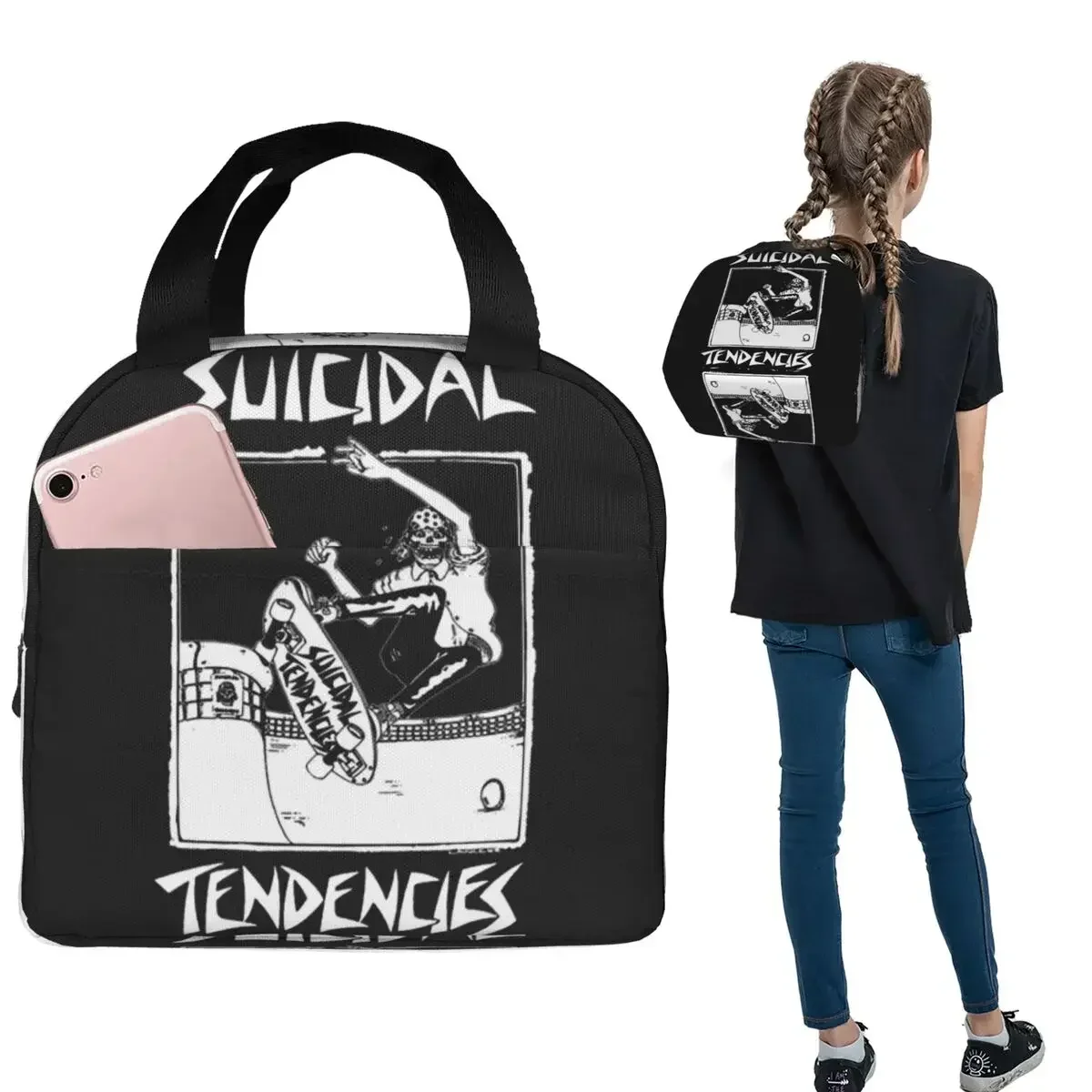 

Suicidal Tendencies Music Band Insulated Lunch Bag for Women Kids Portable Food Boxes Thermal Lunch Box Tote
