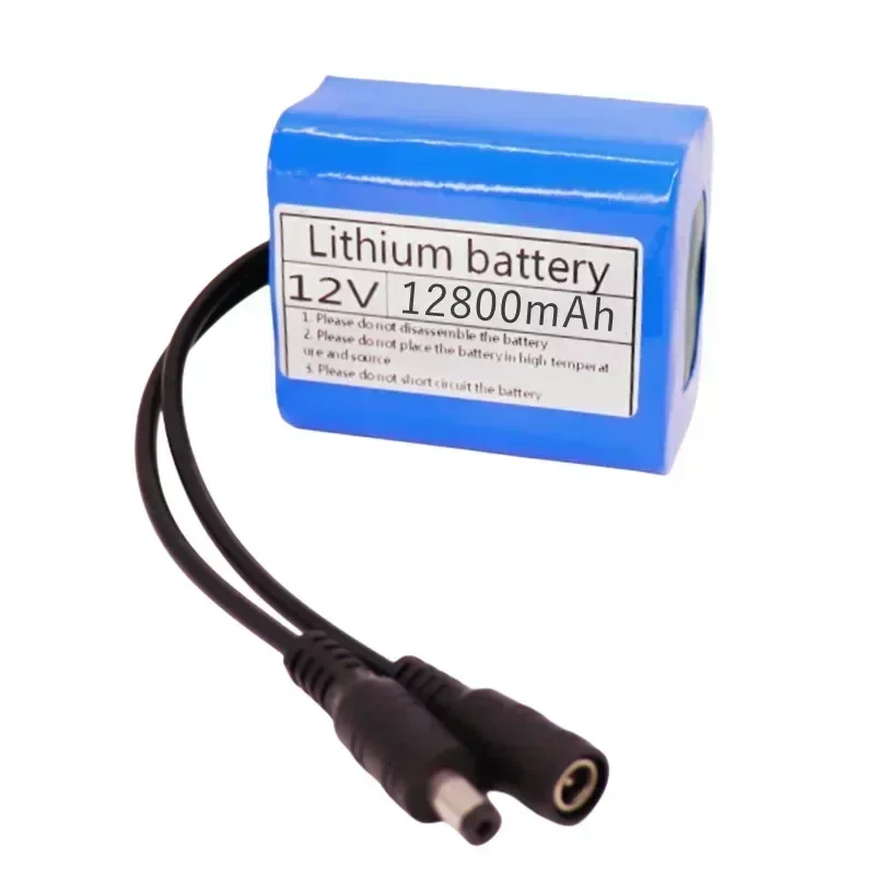 Aleaivy 12V 12800mAh rechargeable lithium battery pack with BMS suitable for speaker monitor LED lights+12.6V charger