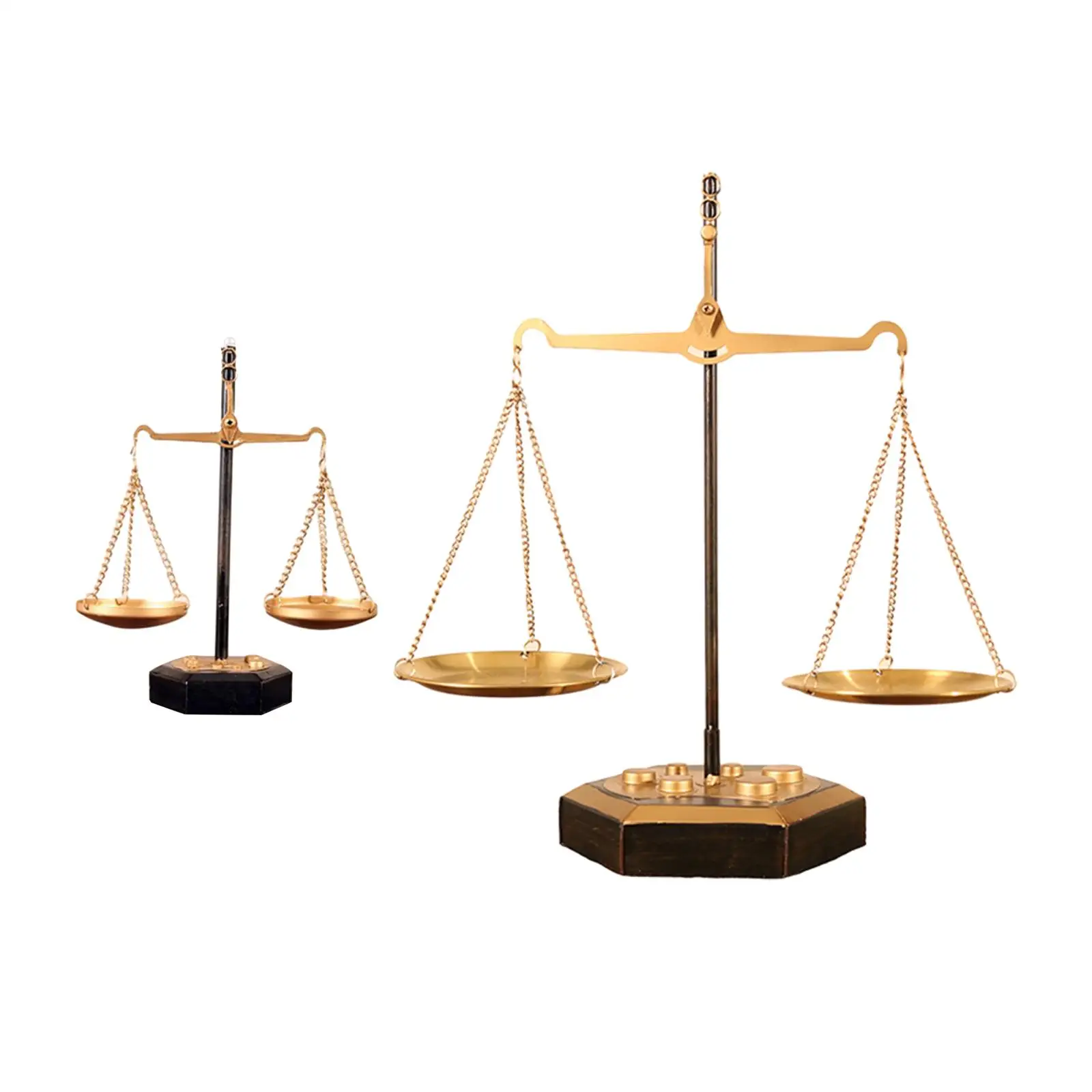 Home Decor Accesories Metal Libra Lawyer Scale of Justice Tabletop Display Tray Centerpiece Stand for Watches Necklace Rings